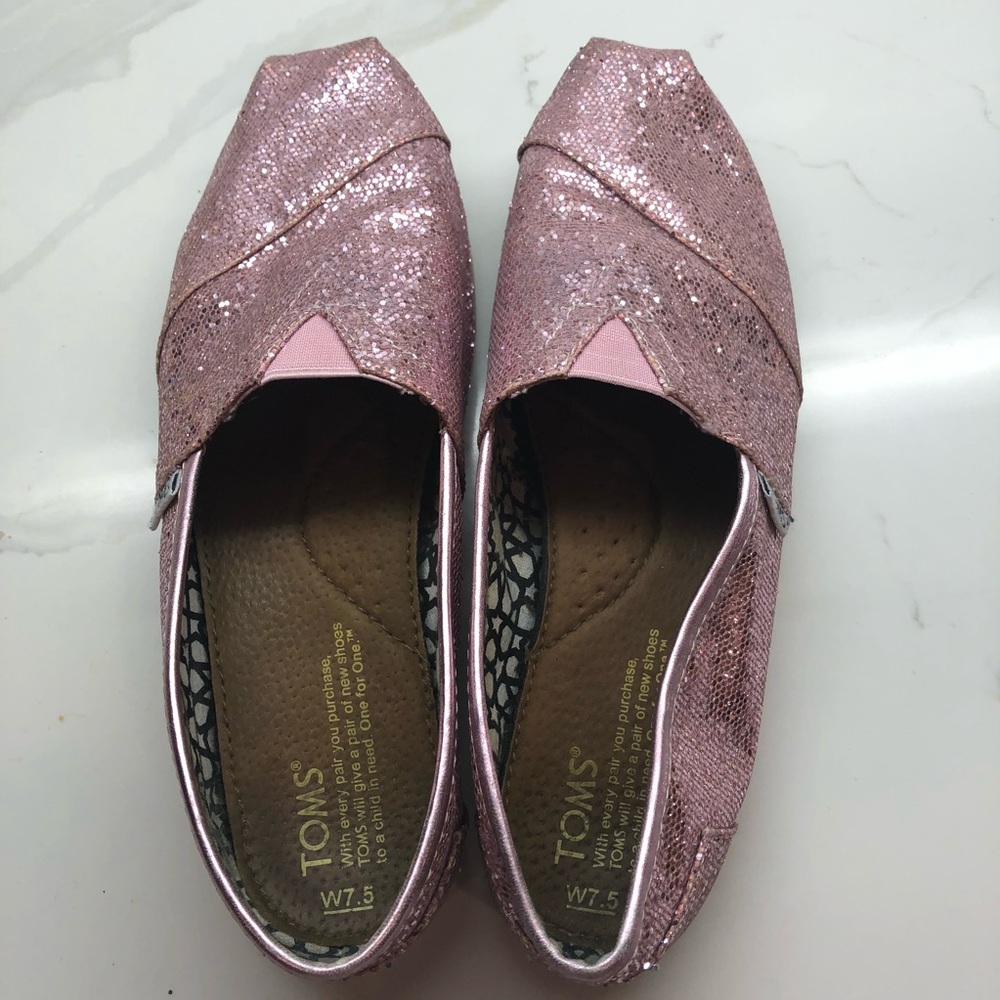 Toms- Pink Sparkle Shoes